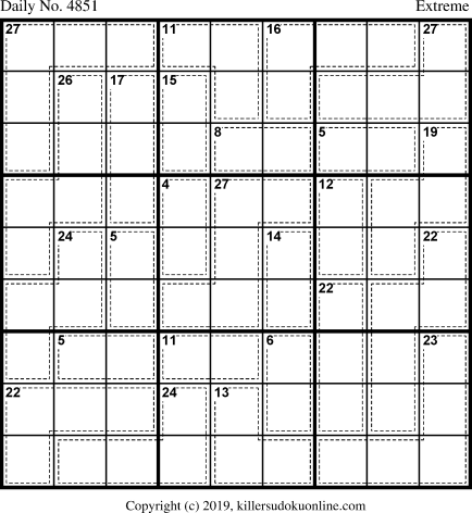 Killer Sudoku for 3/31/2019