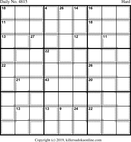 Killer Sudoku for 2/23/2019