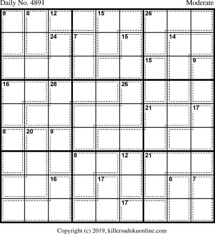 Killer Sudoku for 5/10/2019