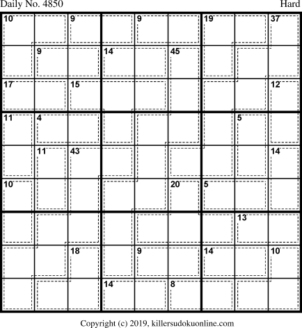 Killer Sudoku for 3/30/2019