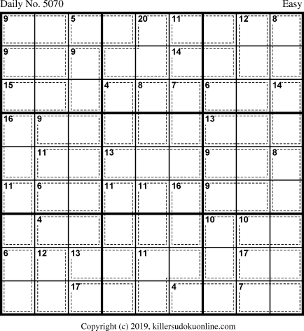 Killer Sudoku for 11/5/2019
