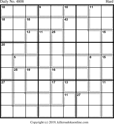 Killer Sudoku for 2/16/2019