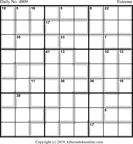 Killer Sudoku for 2/17/2019