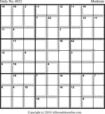 Killer Sudoku for 6/20/2019