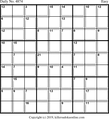 Killer Sudoku for 4/23/2019