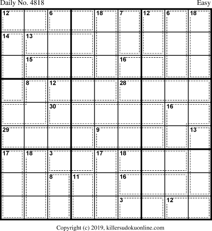 Killer Sudoku for 2/26/2019