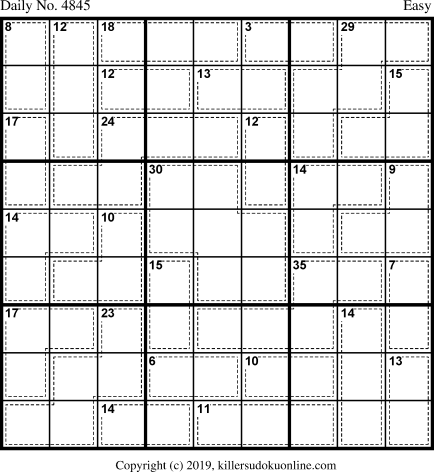 Killer Sudoku for 3/25/2019