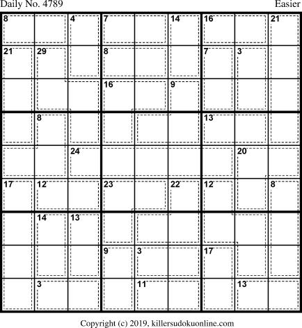 Killer Sudoku for 1/28/2019