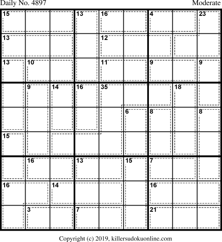 Killer Sudoku for 5/16/2019