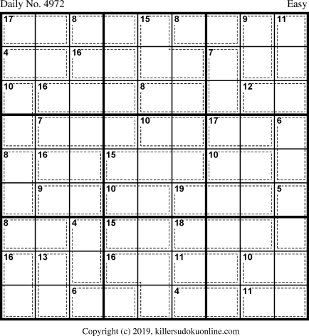 Killer Sudoku for 7/30/2019