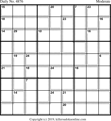 Killer Sudoku for 4/25/2019