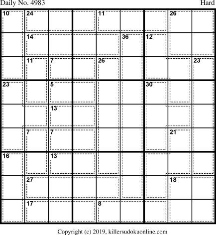 Killer Sudoku for 8/10/2019