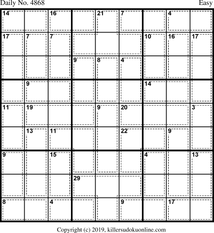 Killer Sudoku for 4/17/2019