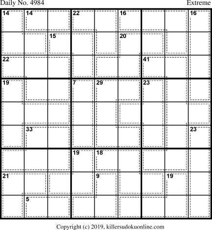 Killer Sudoku for 8/11/2019
