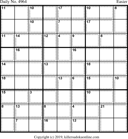 Killer Sudoku for 7/22/2019