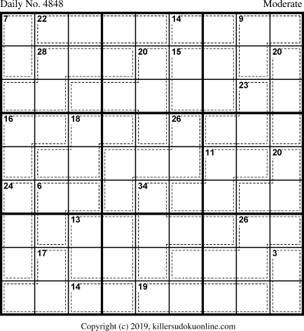 Killer Sudoku for 3/28/2019