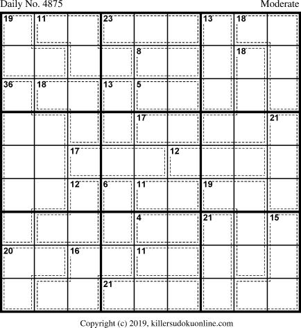 Killer Sudoku for 4/24/2019