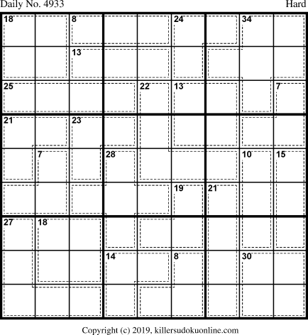 Killer Sudoku for 6/21/2019