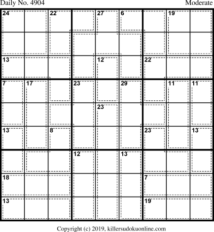 Killer Sudoku for 5/23/2019