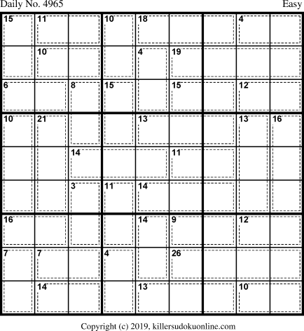 Killer Sudoku for 7/23/2019