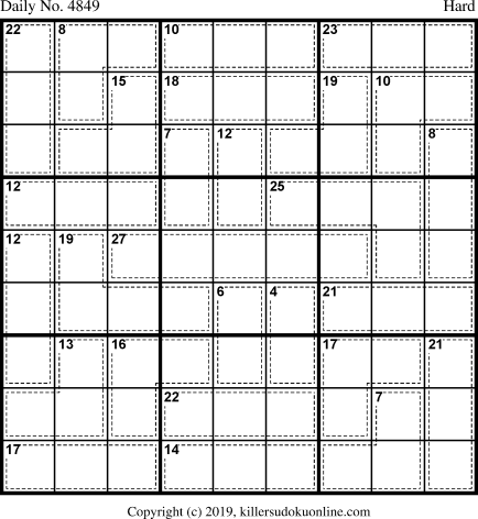 Killer Sudoku for 3/29/2019