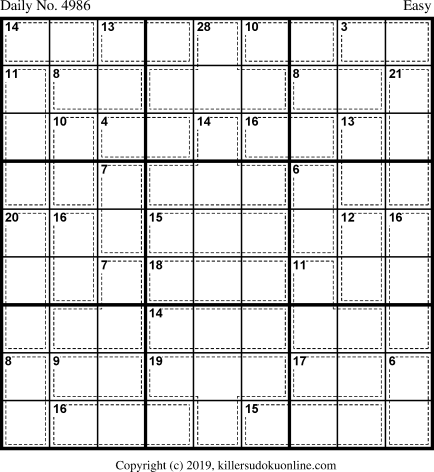 Killer Sudoku for 8/13/2019