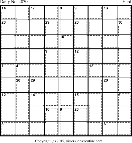 Killer Sudoku for 4/19/2019