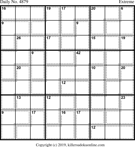 Killer Sudoku for 4/28/2019