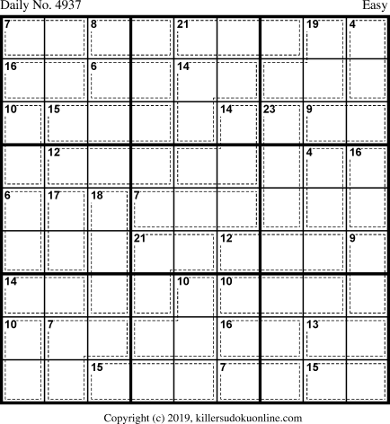Killer Sudoku for 6/25/2019