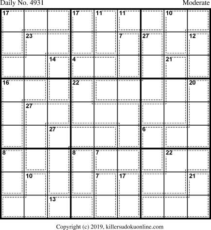 Killer Sudoku for 6/19/2019