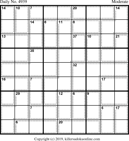 Killer Sudoku for 6/27/2019