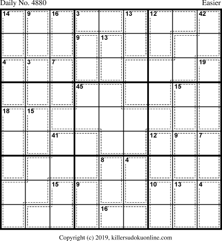 Killer Sudoku for 4/29/2019