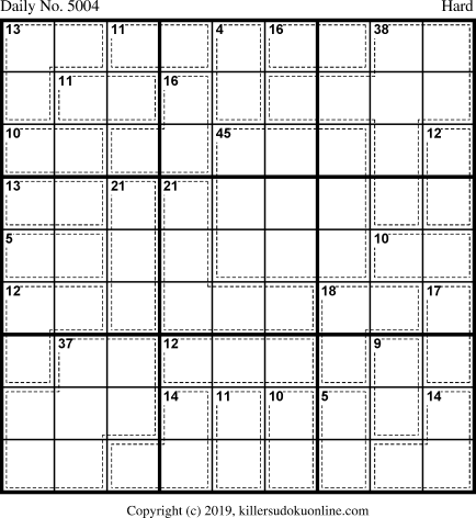 Killer Sudoku for 8/31/2019
