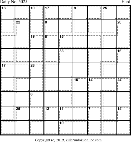 Killer Sudoku for 9/21/2019