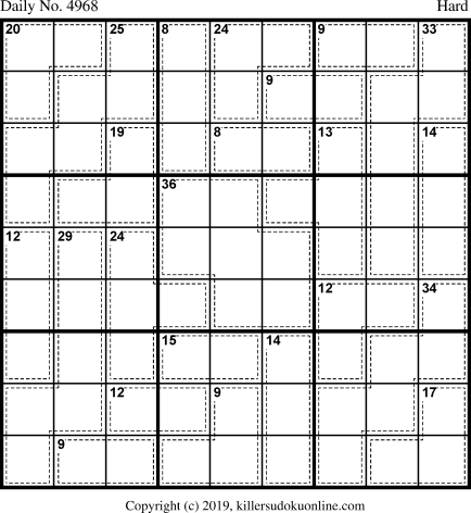 Killer Sudoku for 7/26/2019