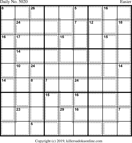 Killer Sudoku for 9/16/2019