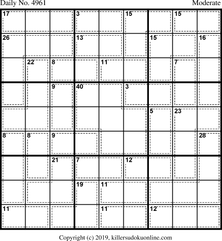 Killer Sudoku for 7/19/2019