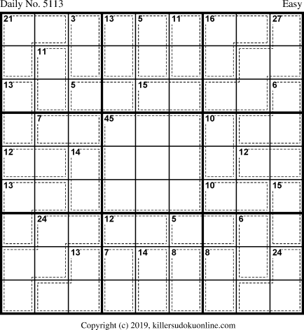 Killer Sudoku for 12/18/2019