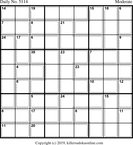 Killer Sudoku for 12/19/2019