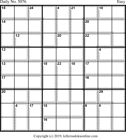 Killer Sudoku for 11/11/2019