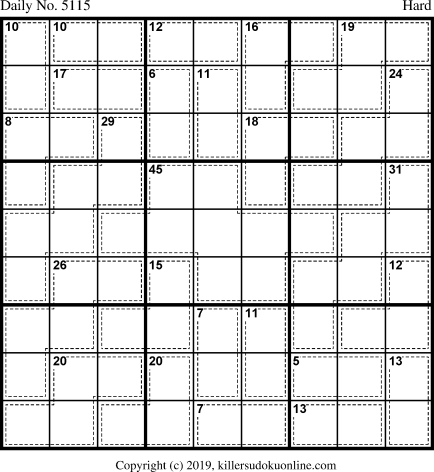 Killer Sudoku for 12/20/2019