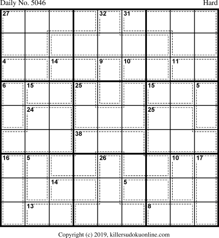 Killer Sudoku for 10/12/2019