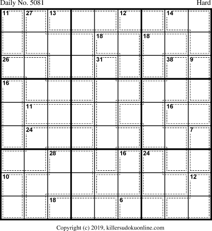 Killer Sudoku for 11/16/2019