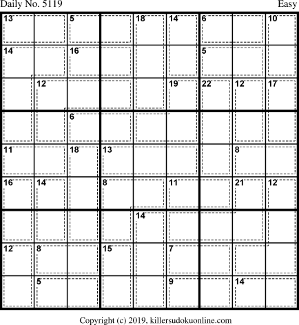 Killer Sudoku for 12/24/2019