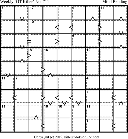 Killer Sudoku for 11/25/2019