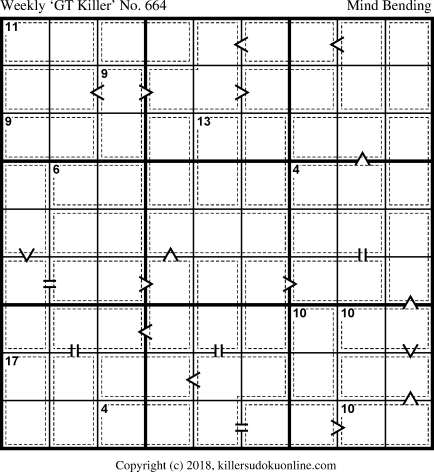 Killer Sudoku for 12/31/2018