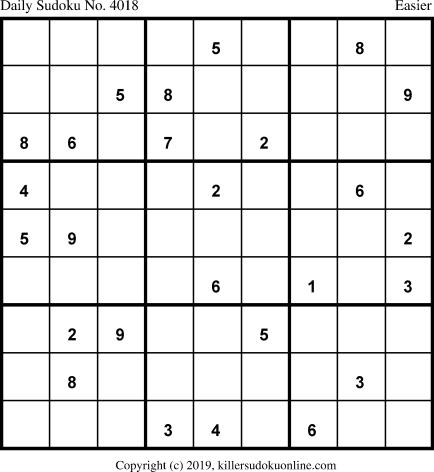 Killer Sudoku for 3/4/2019