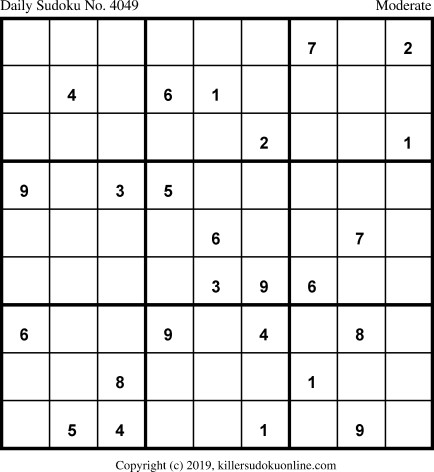 Killer Sudoku for 4/4/2019