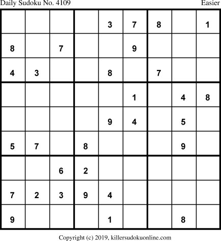 Killer Sudoku for 6/3/2019
