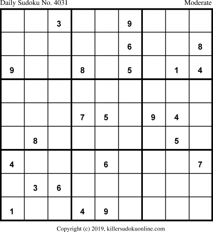Killer Sudoku for 3/17/2019